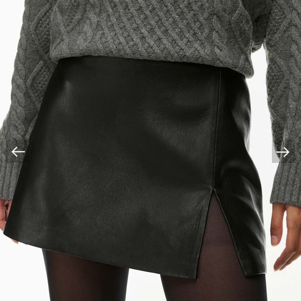 Aritzia Black Faux Leather Mini Skirt